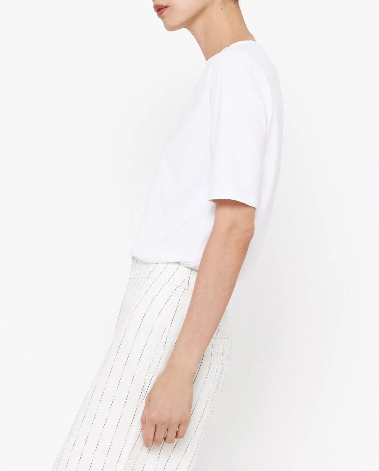 Basic Boat Neckline T-Shirt White