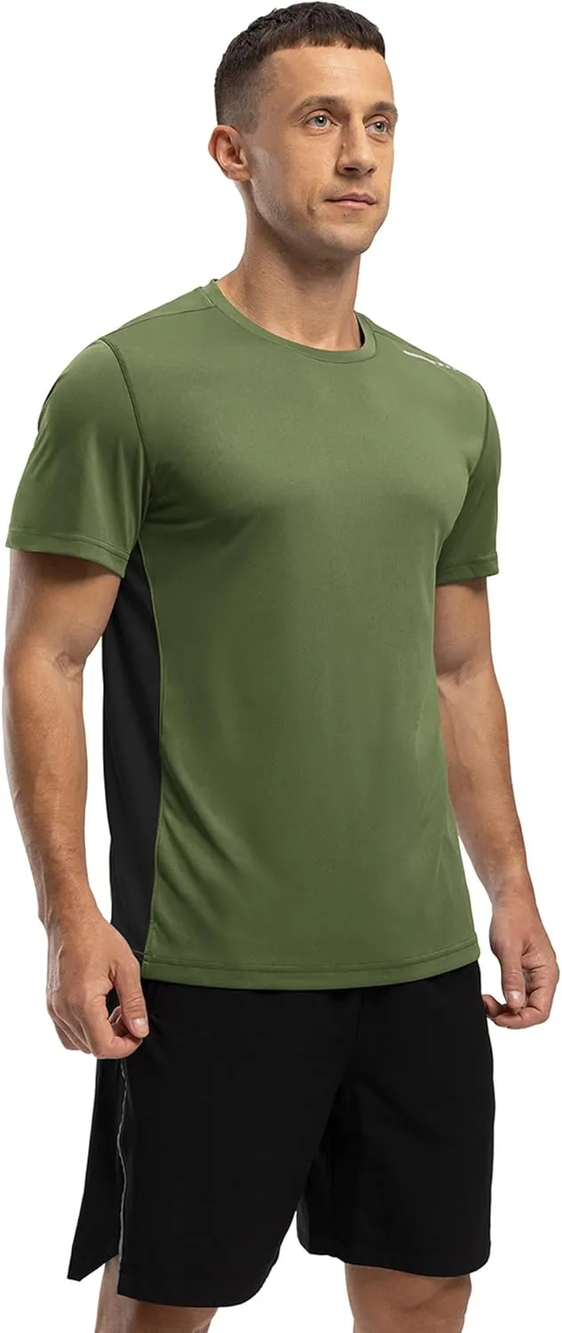 BASUDAM Men's Short Sleeve Shirts Quick Dry Cooling UPF 50  Lightweight Athletic T-Shirts Running Workout Tops