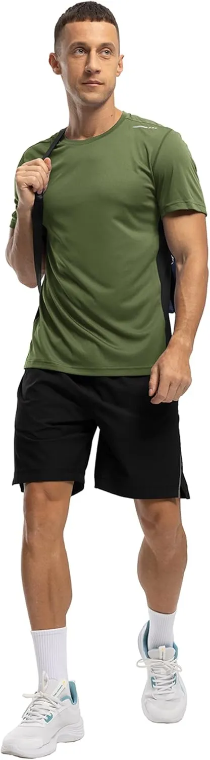 BASUDAM Men's Short Sleeve Shirts Quick Dry Cooling UPF 50  Lightweight Athletic T-Shirts Running Workout Tops