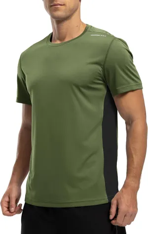 BASUDAM Men's Short Sleeve Shirts Quick Dry Cooling UPF 50  Lightweight Athletic T-Shirts Running Workout Tops