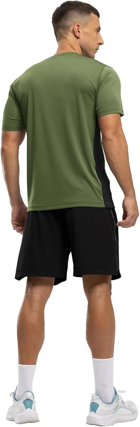 BASUDAM Men's Short Sleeve Shirts Quick Dry Cooling UPF 50  Lightweight Athletic T-Shirts Running Workout Tops