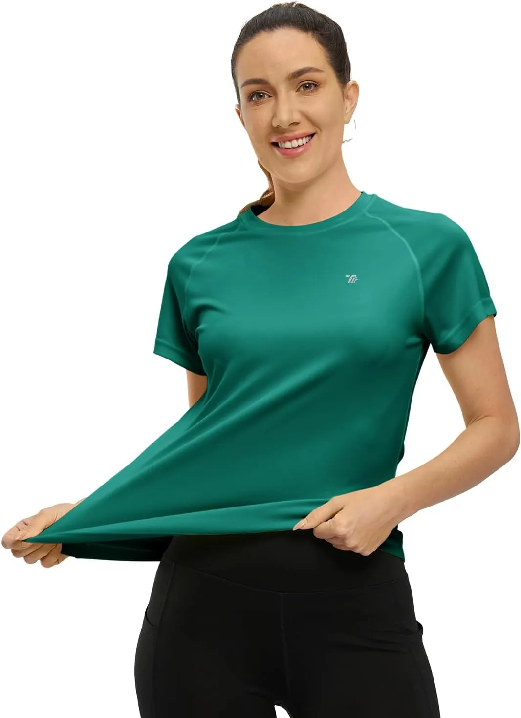 BASUDAM Women's Short Sleeve T-Shirts Quick Dry Cooling UPF 50  Lightweight Athletic Shirts Running Workout Tops