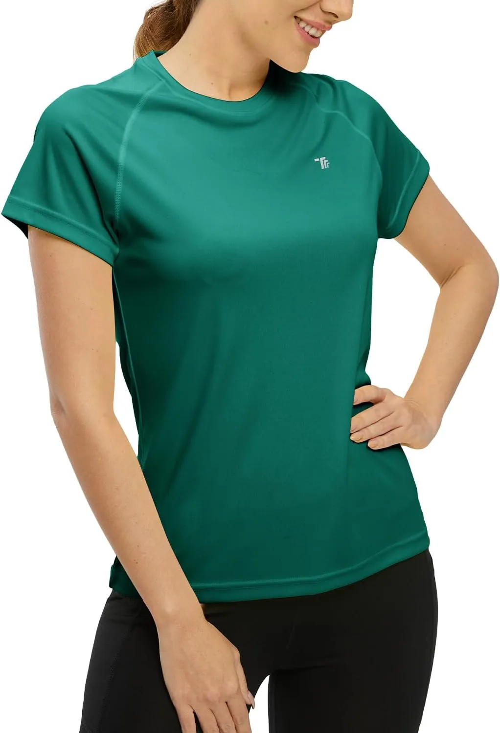 BASUDAM Women's Short Sleeve T-Shirts Quick Dry Cooling UPF 50  Lightweight Athletic Shirts Running Workout Tops