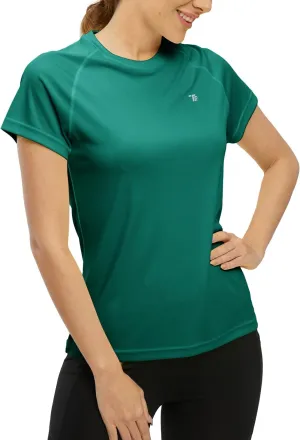 BASUDAM Women's Short Sleeve T-Shirts Quick Dry Cooling UPF 50  Lightweight Athletic Shirts Running Workout Tops