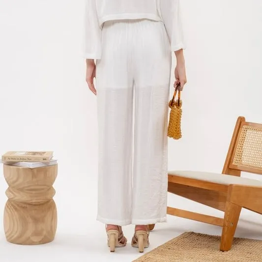 BEACH READY WHITE LINEN PANTS