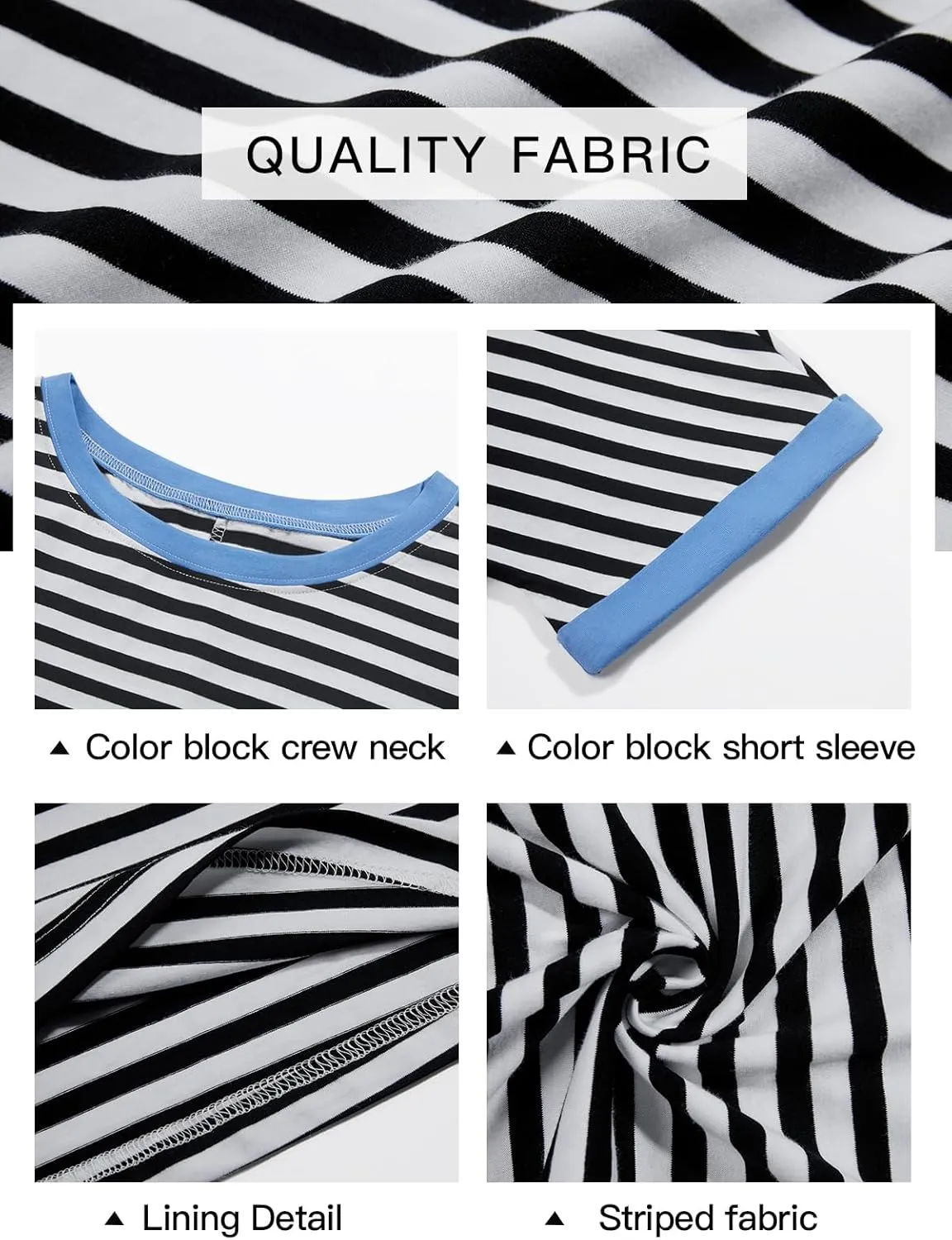Beautife Womens Plus Size Tops 2025 Summer Oversized Striped Shirts Loose Fit Crew Neck Half Sleeve Tee Shirts
