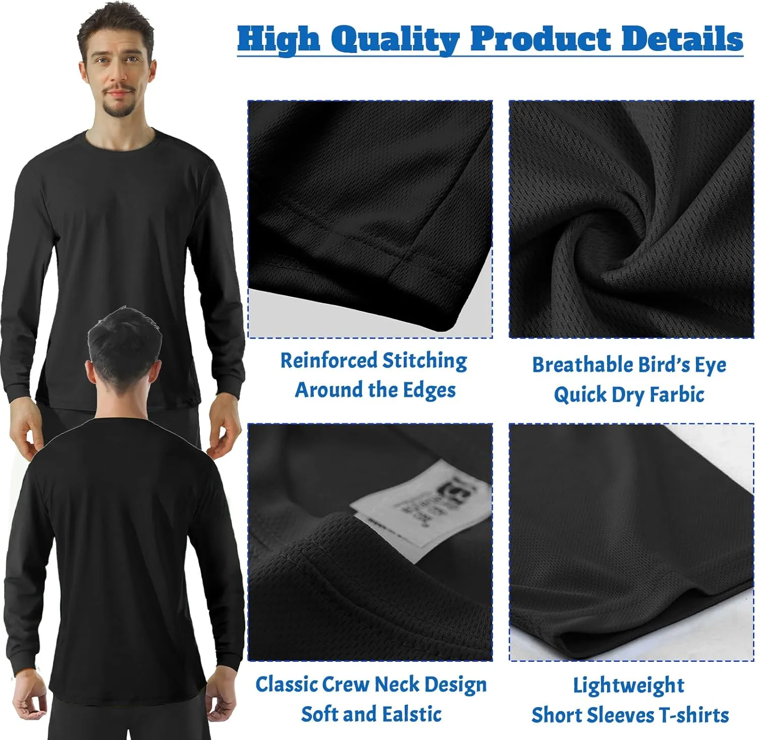 BeautyWill High Visibility Reflective Shirts for Men and Women Class 2 Safety Shirts with 6 Reflective Tapes