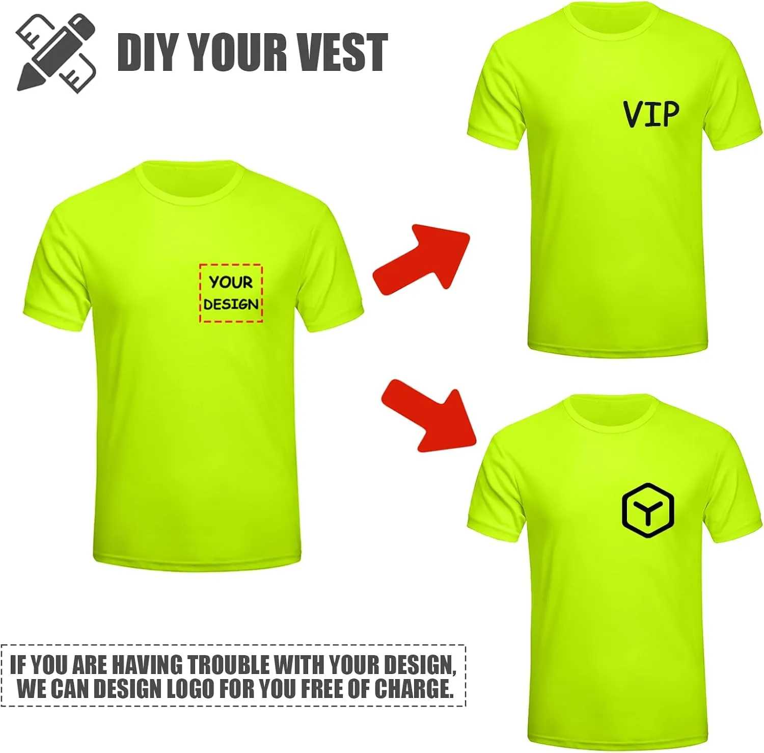 BeautyWill High Visibility Reflective Shirts for Men and Women Class 2 Safety Shirts with 6 Reflective Tapes