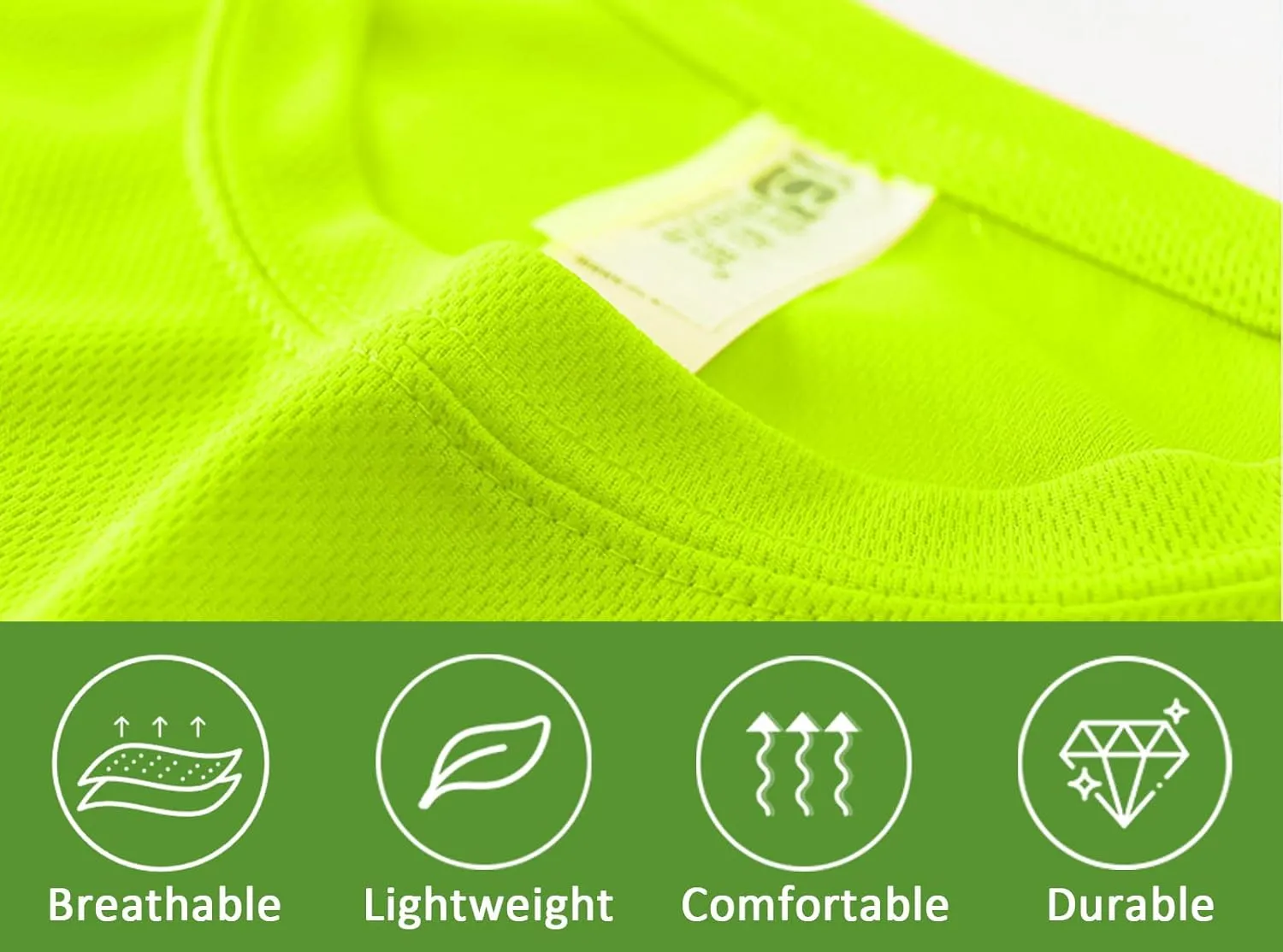 BeautyWill High Visibility Reflective Shirts for Men and Women Class 2 Safety Shirts with 6 Reflective Tapes