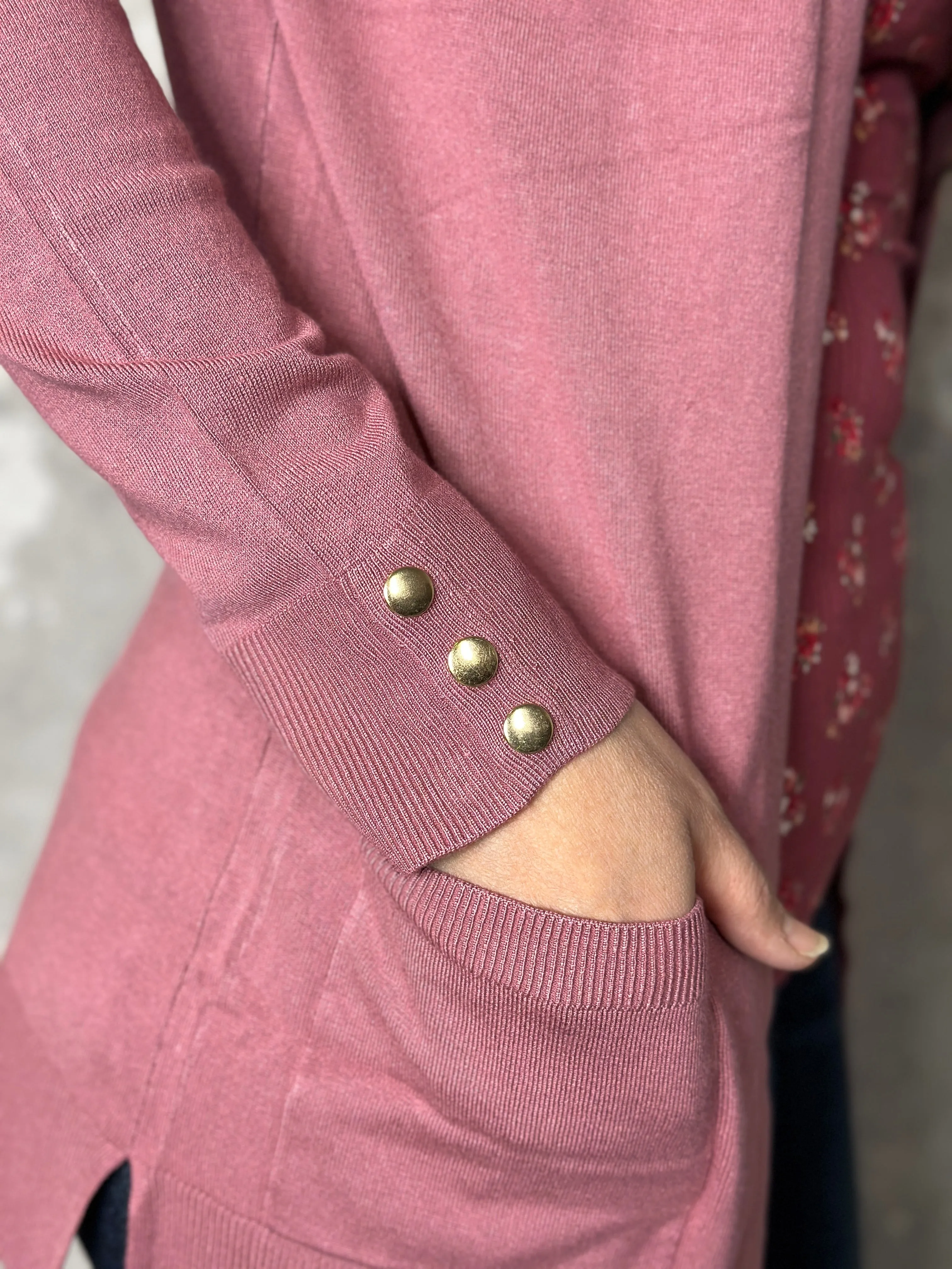 Berry Button Cardigan (Small - 3X) - FINAL SALE