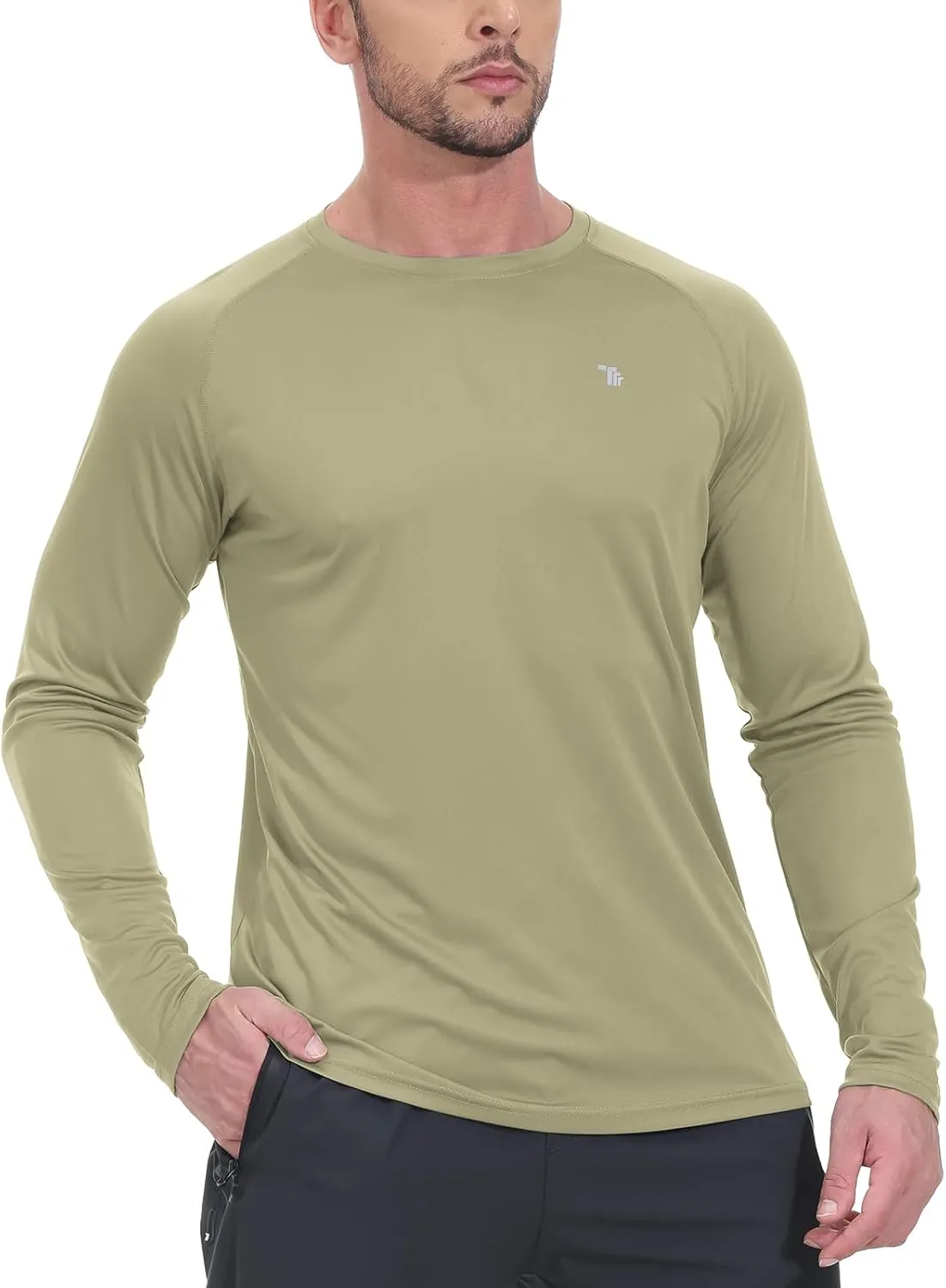 BGOWATU Men's Long Sleeve Sun Shirt Hiking Shirts UPF 50  Quick Dry Lightweight Athletic T-Shirts for Outdoor