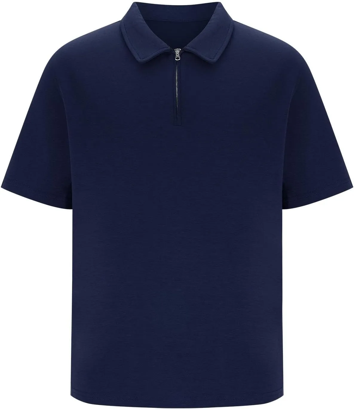 Big and Tall Polo Shirts for Men Cotton Short Sleeve Quarter Zipper Collar Shirts Casual Fashion Oversized Tops