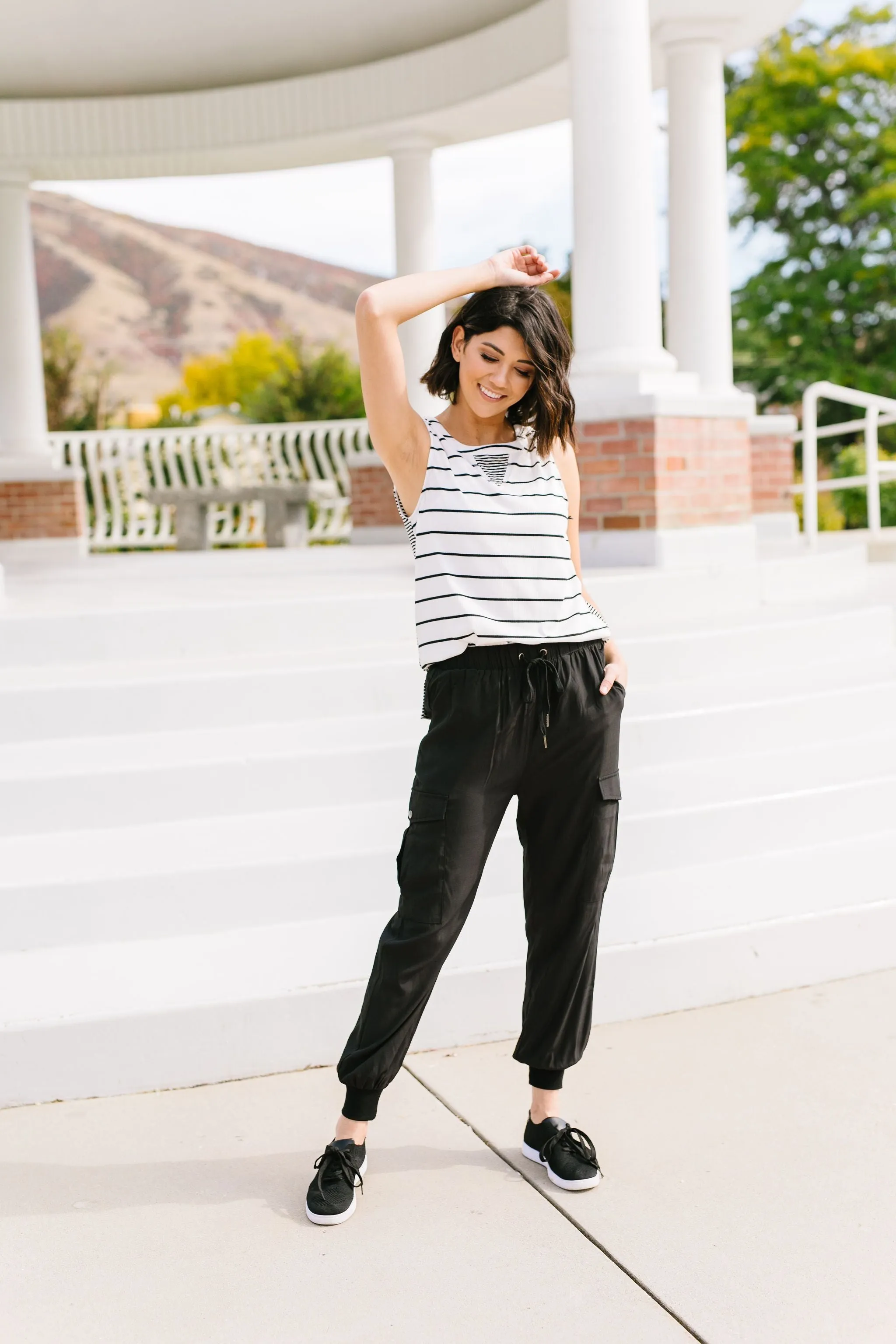 Black Cargo Joggers