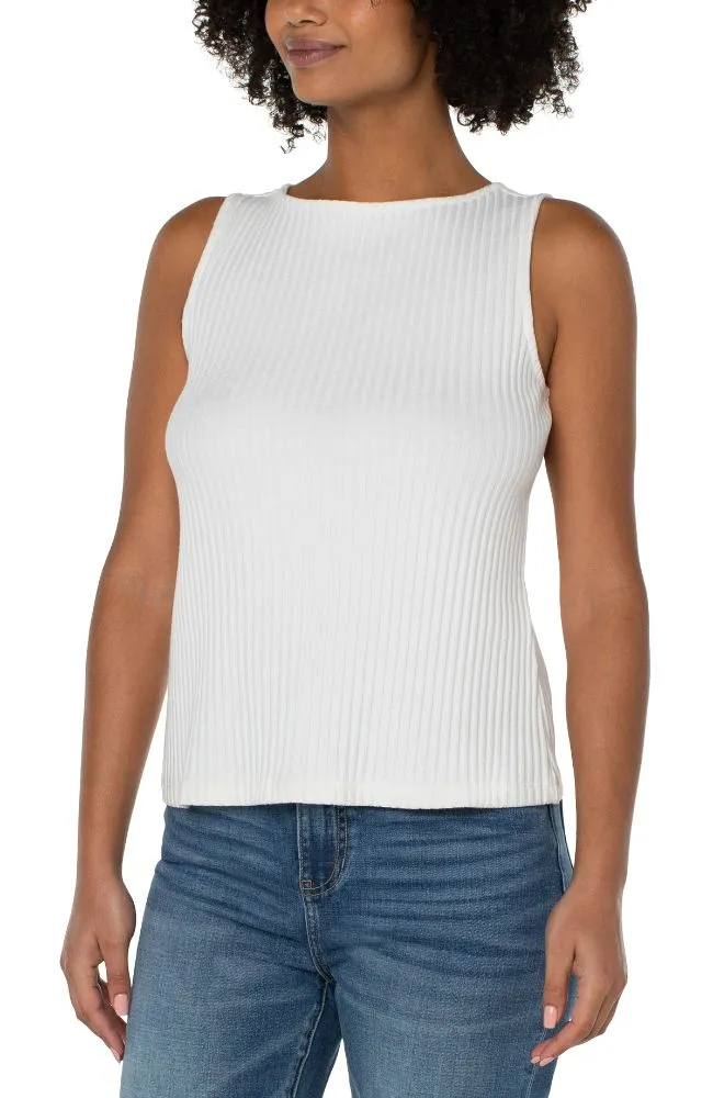 Boat Neck Rib Knit Top