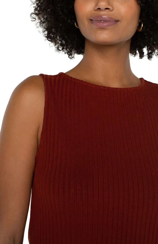 Boat Neck Rib Knit Top
