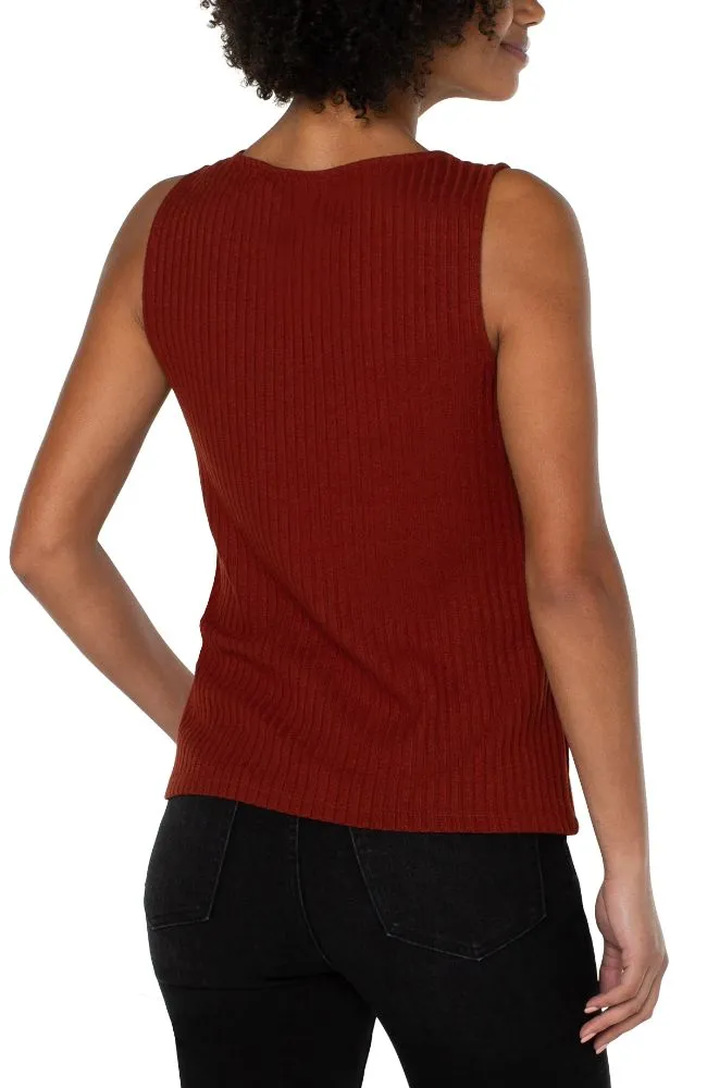 Boat Neck Rib Knit Top