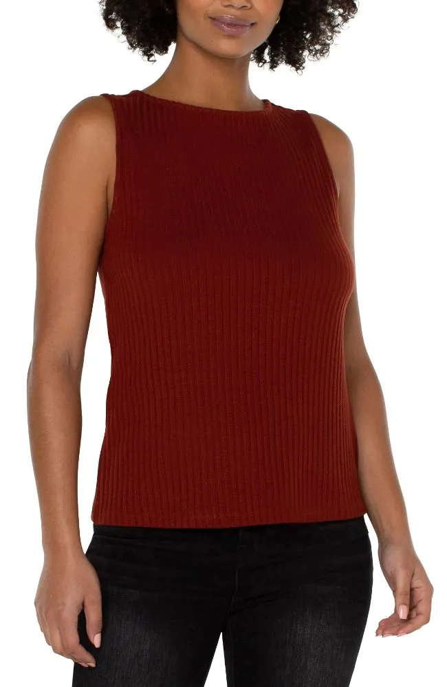 Boat Neck Rib Knit Top