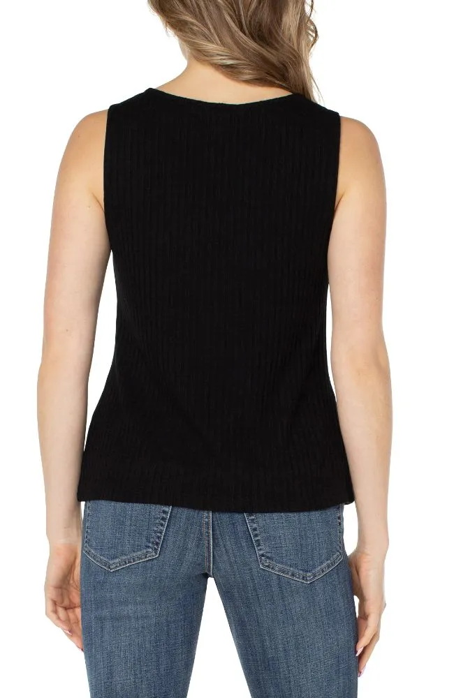 Boat Neck Rib Knit Top