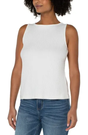 Boat Neck Rib Knit Top
