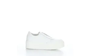 Bos & Co "Magali" White slip on leather sneaker
