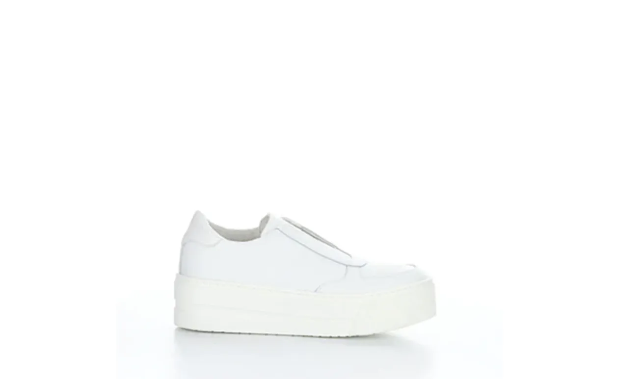 Bos & Co "Magali" White slip on leather sneaker