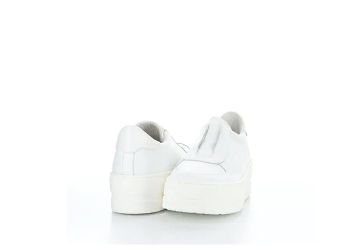 Bos & Co "Magali" White slip on leather sneaker