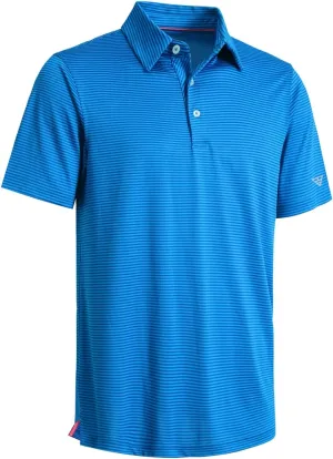 Boys Polo Shirts Short Sleeve Striped Performance Moisture Wicking Dry Fit Golf Shirts for Boys Youth Kids