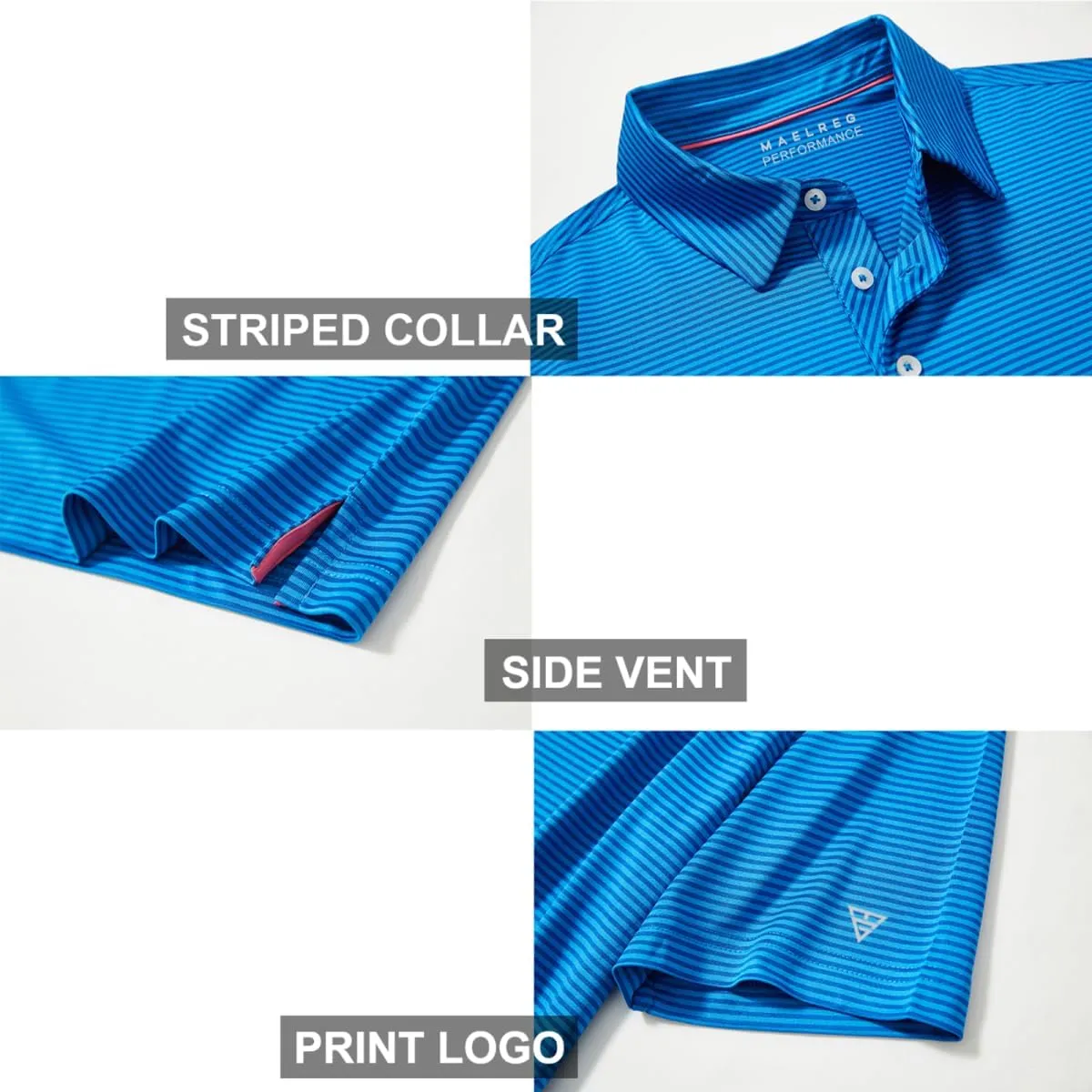 Boys Polo Shirts Short Sleeve Striped Performance Moisture Wicking Dry Fit Golf Shirts for Boys Youth Kids