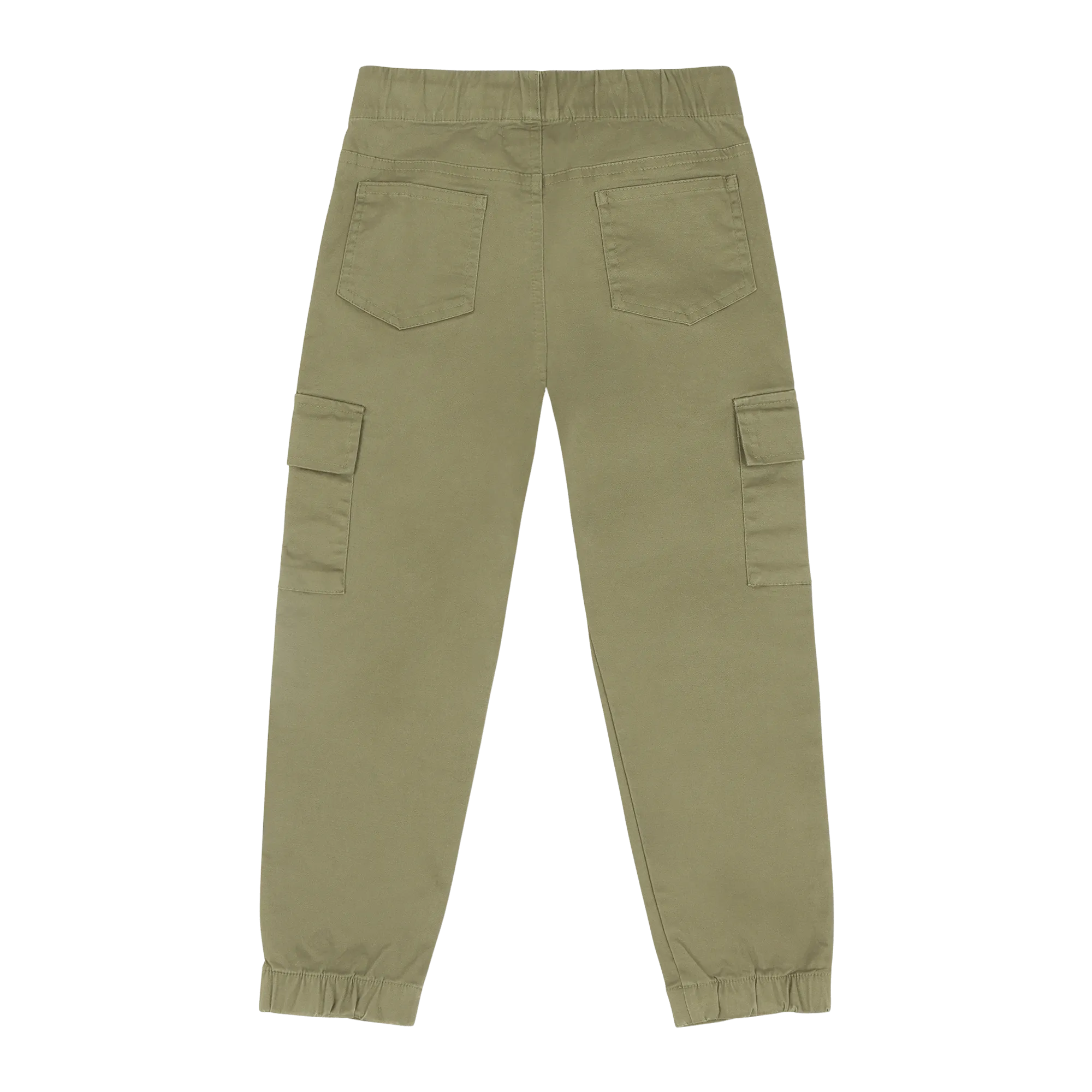 Boys Relaxed Fit Drawstring Cargo Jogger Pants - Olive | Multicultural Kids Clothing
