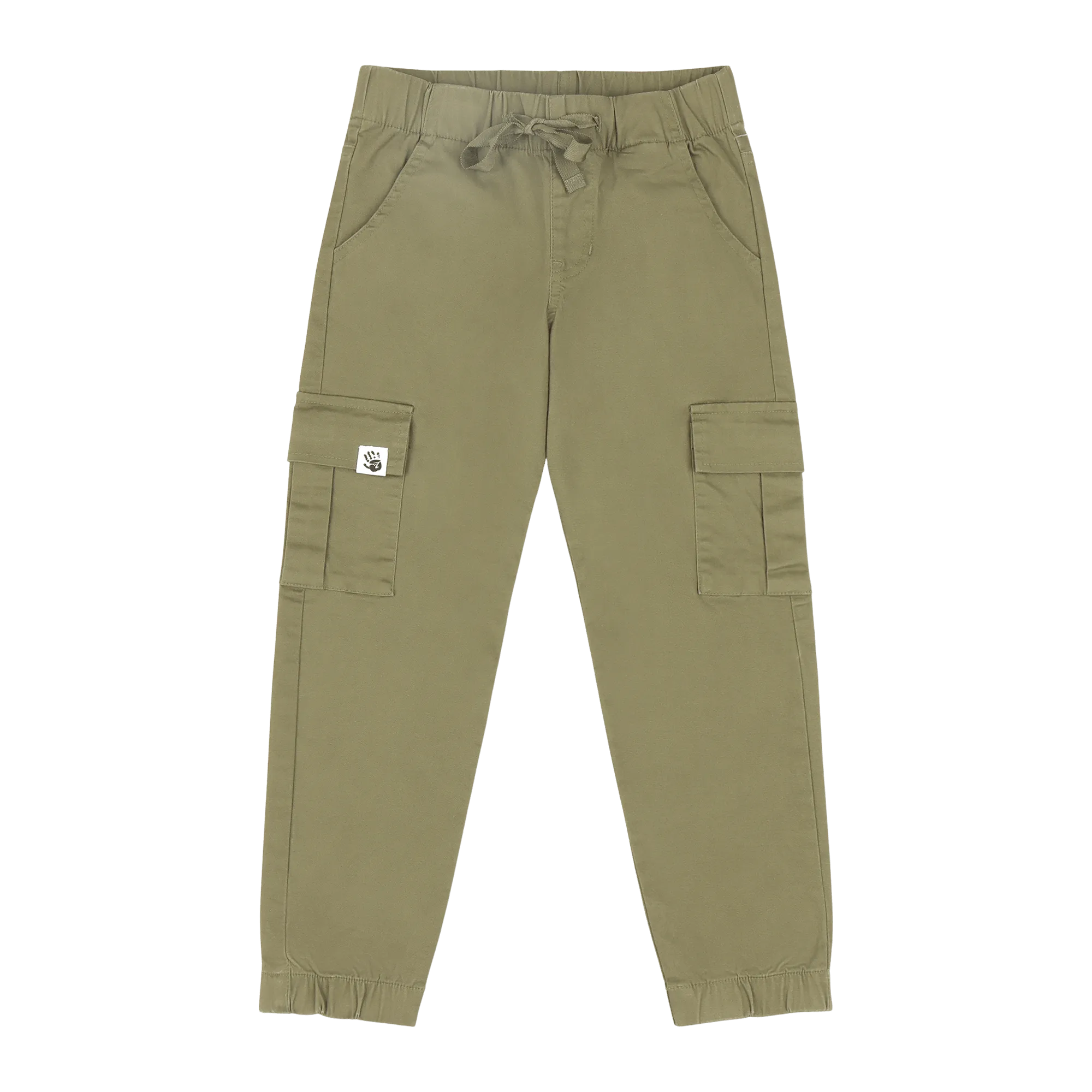 Boys Relaxed Fit Drawstring Cargo Jogger Pants - Olive | Multicultural Kids Clothing