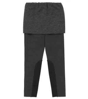 Brunello Cucinelli Cotton Blend Jersey Skirt and Leggings, Gray