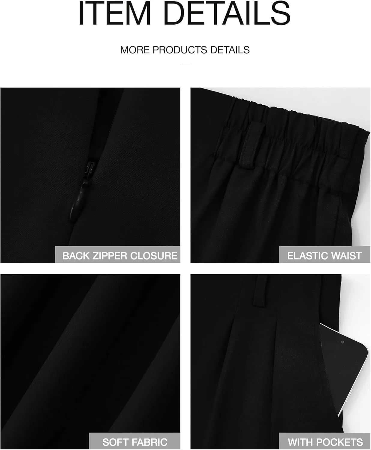 BTFBM Women's Elegant Flowy Dress Pants Front Pleated High Waisted Casual Wide Leg Loose Palazzo Trousers with Pockets