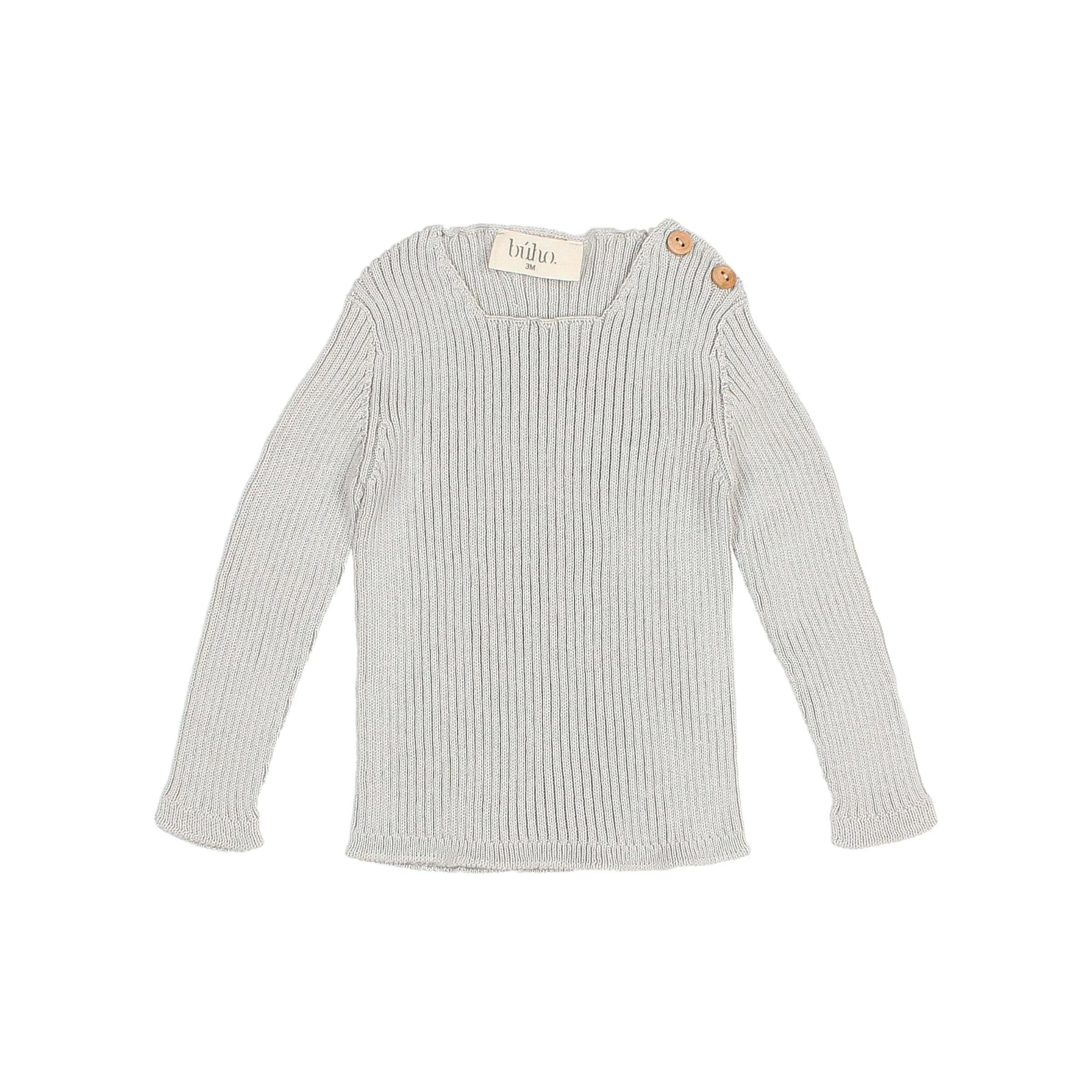 Buho Baby Sky Gray Rib Knit Sweater   Pant Set