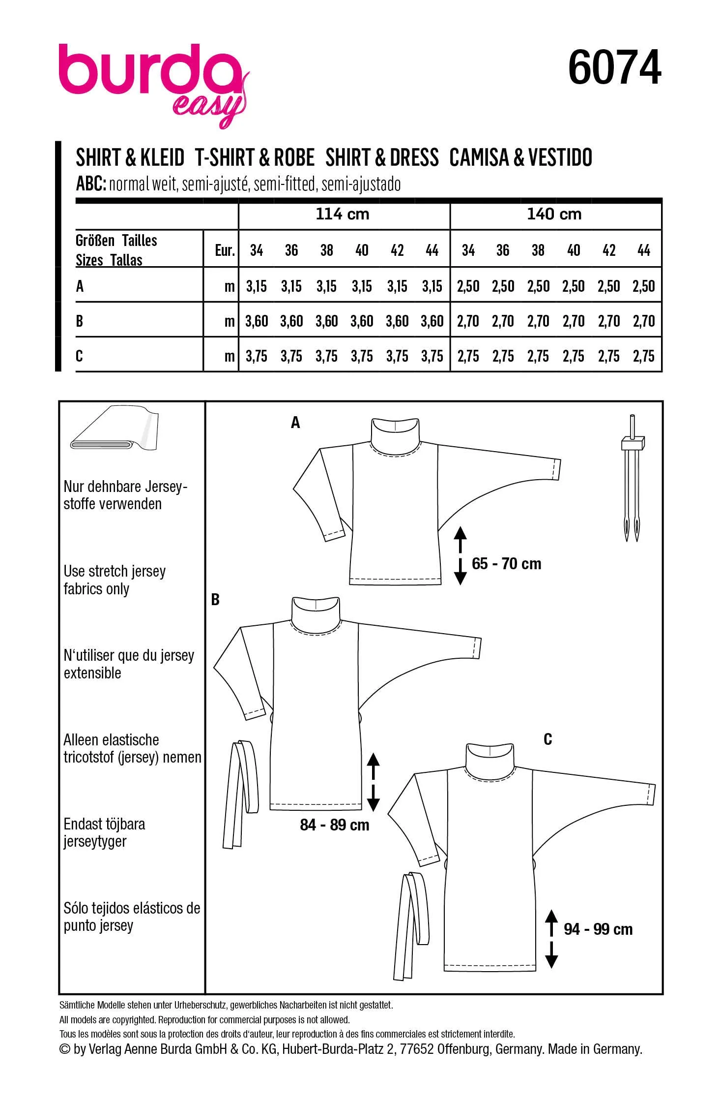 Burda 6074 Misses' Dress