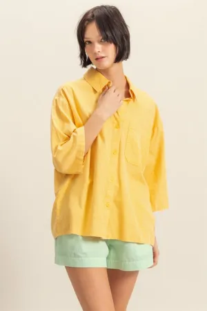 Button Down Collared Neck Relaxed Fit Shirt