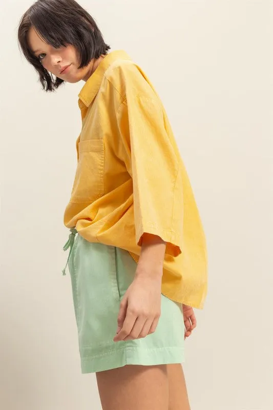 Button Down Collared Neck Relaxed Fit Shirt