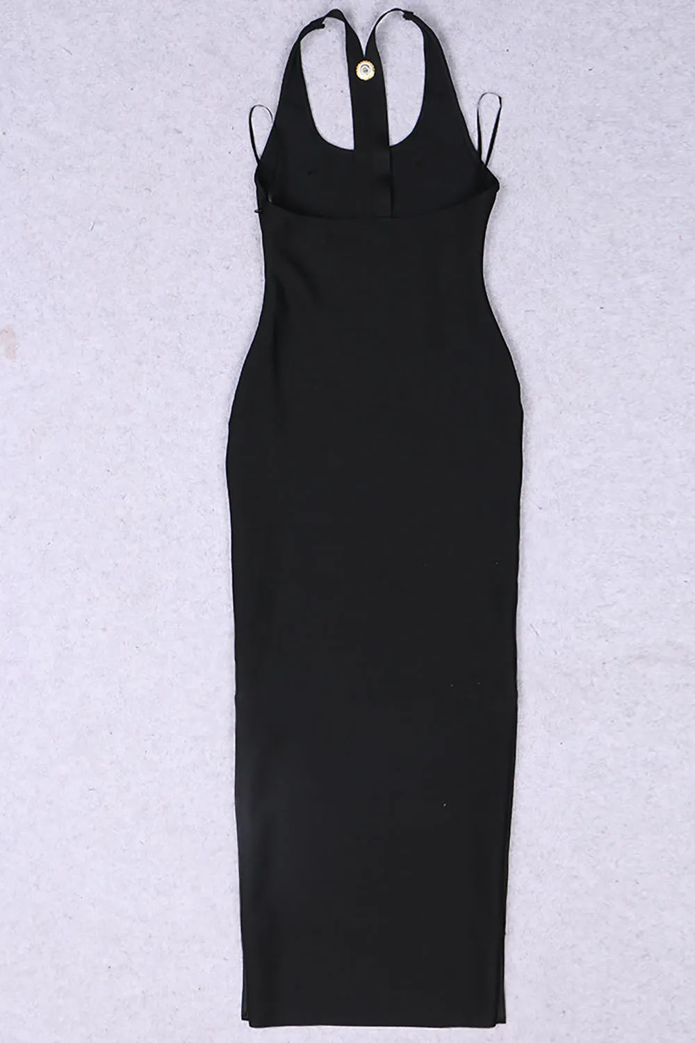 Buttons Straps Y Back Shape Bandage Dress