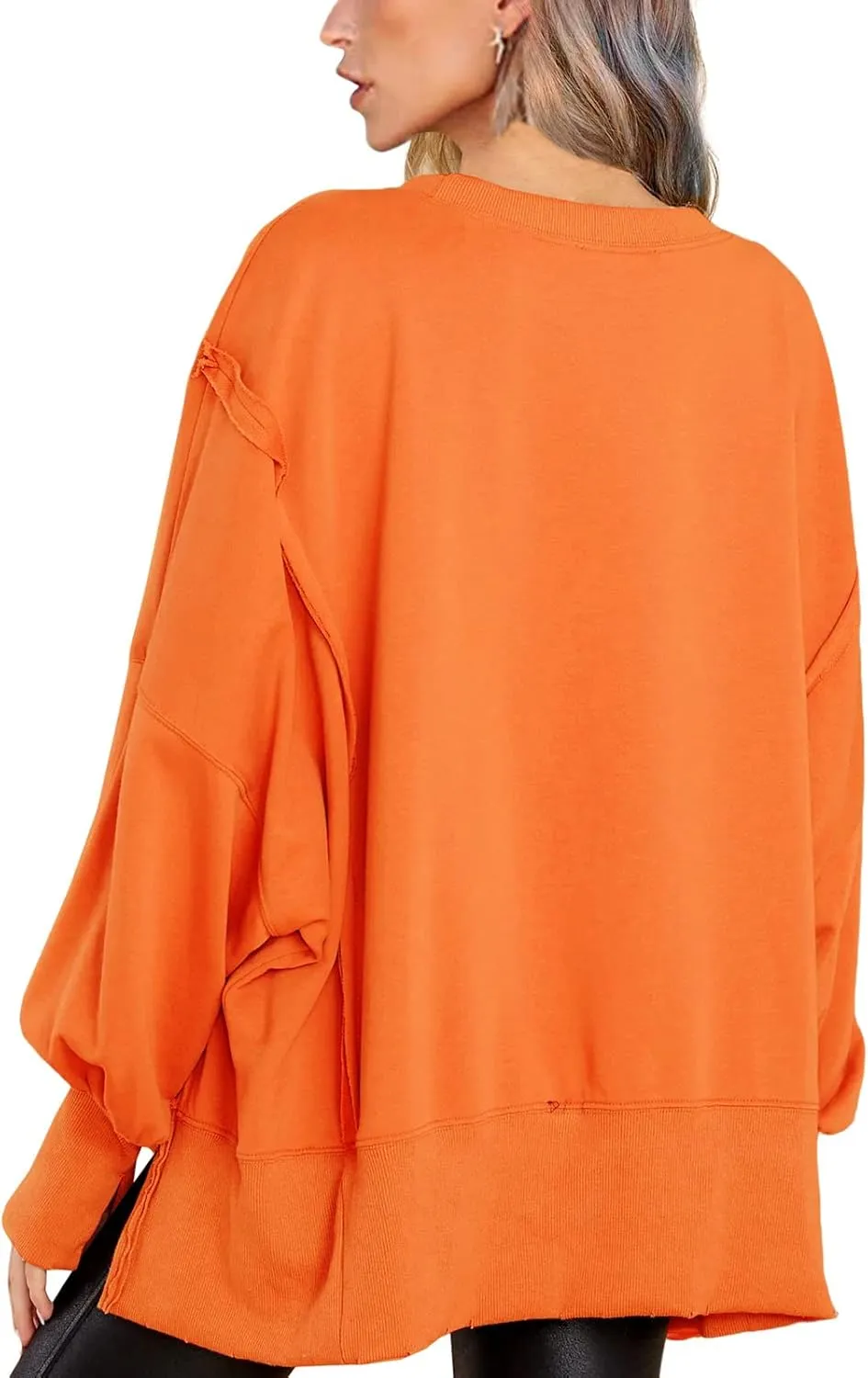 BWQ Womens Oversized Sweatshirt Crewneck Long Sleeve Shirts Pullover Sweatshirts S-2XL