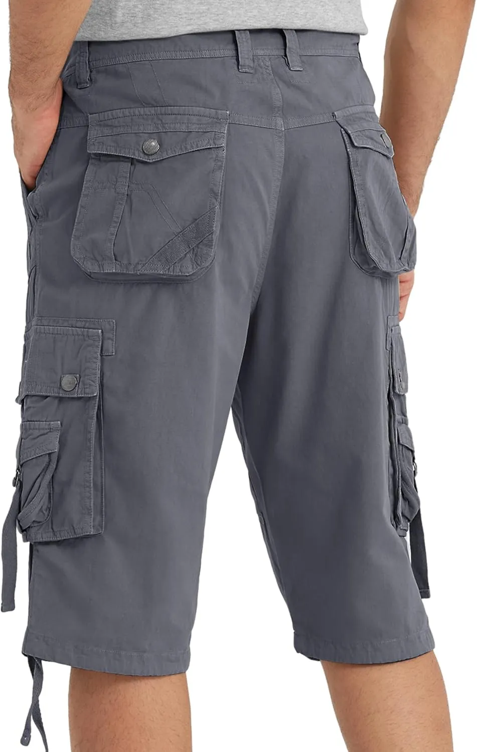 Cargo Shorts for Men Multi Pockets Mens Shorts Twill Below Knee 13 Inches Cotton Relaxed Fit Hiking Outdoor Work