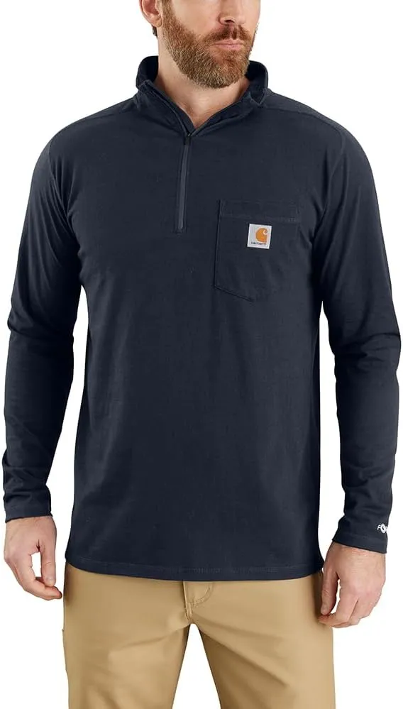 Carhartt Men's Force Relaxed Fit Midweight Long-Sleeve Quarter-Zip Mock-Neck T-Shirt
