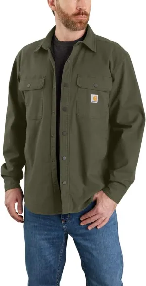 Carhartt Men's Rugged Flex Relaxed Fit Canvas Fleece-Lined Shirt Jac