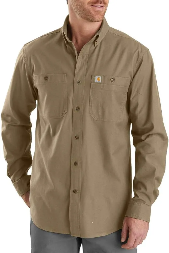 Carhartt Men's Rugged Flex Relaxed Fit Midweight Canvas Long-Sleeve Shirt