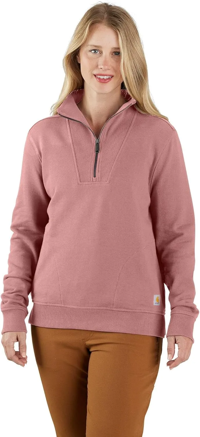 Carhartt Women's Plus Size Tencel Fiber Series Relaxed Fit 1/2 Zip Sweatshirt