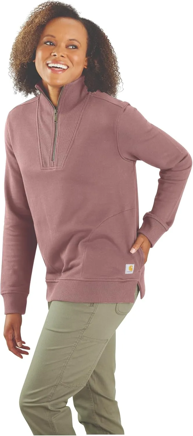 Carhartt Women's Plus Size Tencel Fiber Series Relaxed Fit 1/2 Zip Sweatshirt