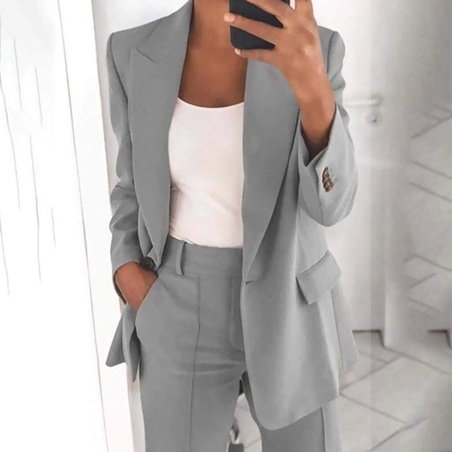 Casual Blazers Long Sleeve Open Front Work Office Stretchy Suit Jackets Cardigans Coats Plus Size