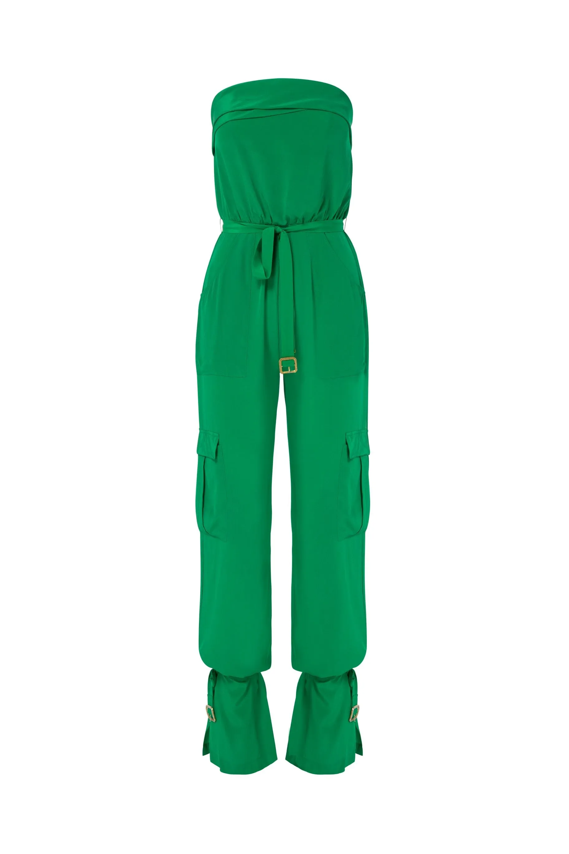 Casual cargo pants strapless jumpsuit
