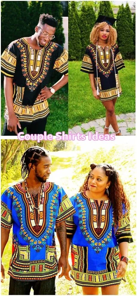 CHAINUPON African Dashiki Cotton Shirt Men Women Festival Boho Hippie 60's 70's Bohemian