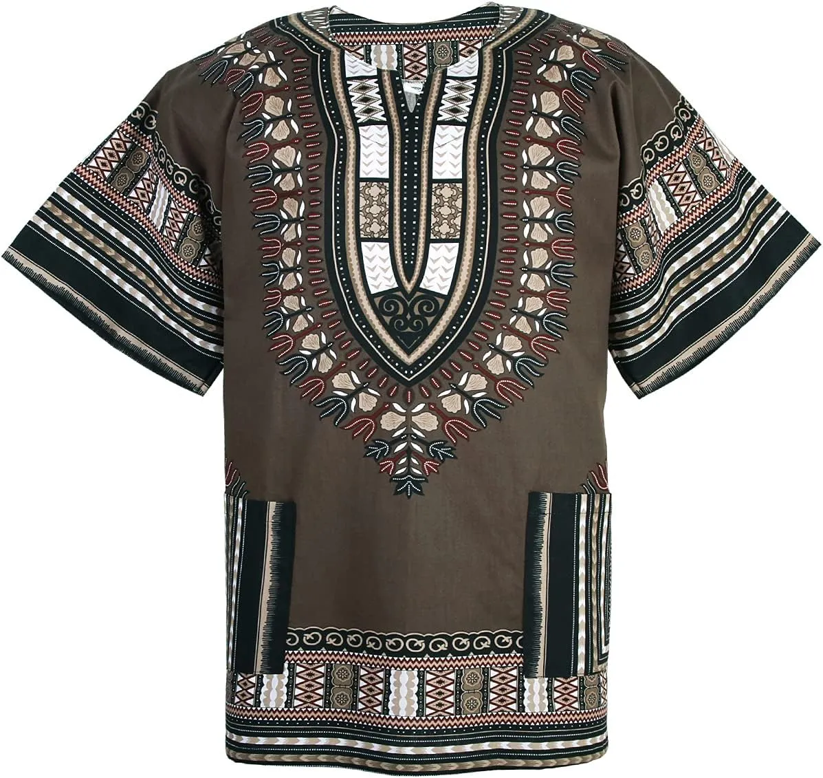 CHAINUPON African Dashiki Cotton Shirt Men Women Festival Boho Hippie 60's 70's Bohemian