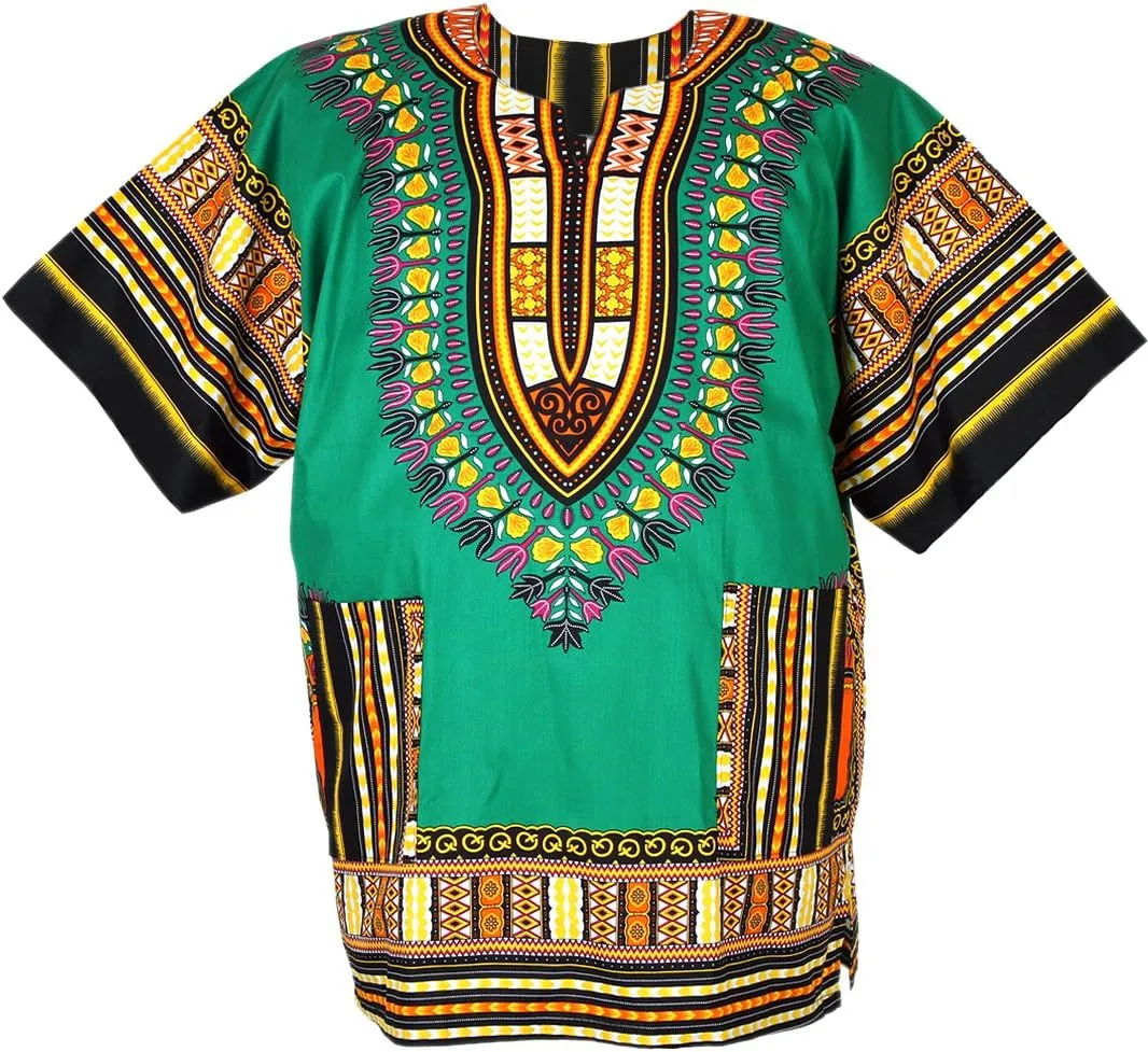 CHAINUPON African Dashiki Cotton Shirt Men Women Festival Boho Hippie 60's 70's Bohemian