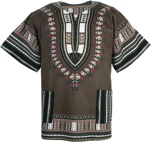 CHAINUPON African Dashiki Cotton Shirt Men Women Festival Boho Hippie 60's 70's Bohemian